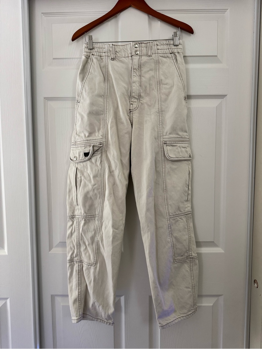 BDG Urban Outfitters Relaxed Skate Jean Cargo Pants Cream Size 30